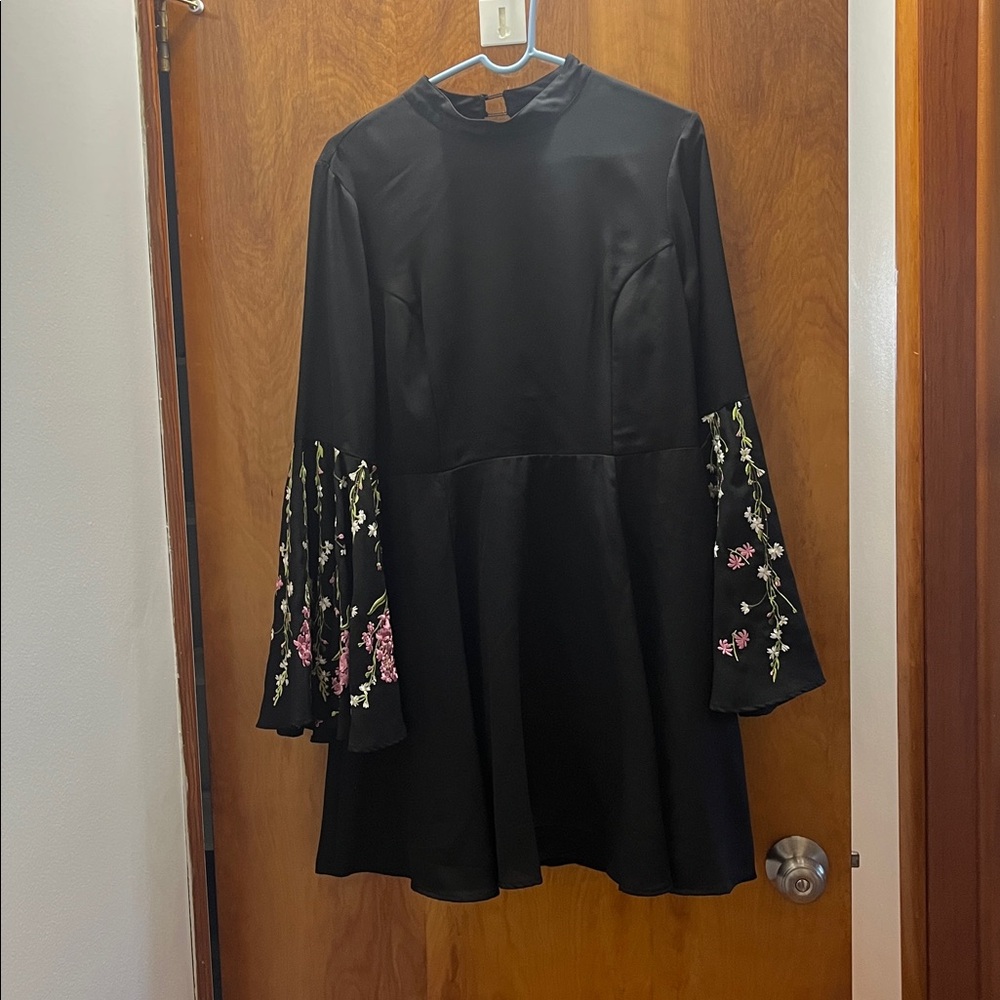 ASOS Black Dress with Floral Embroidery